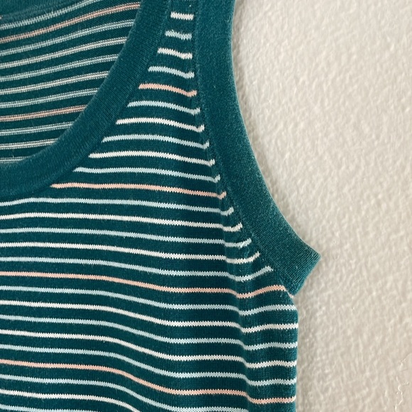 $2! 5 for $10 🔥Tommy Jeans Sweater Shirt Top Green Striped 100% Cotton Sz L - Picture 5 of 8